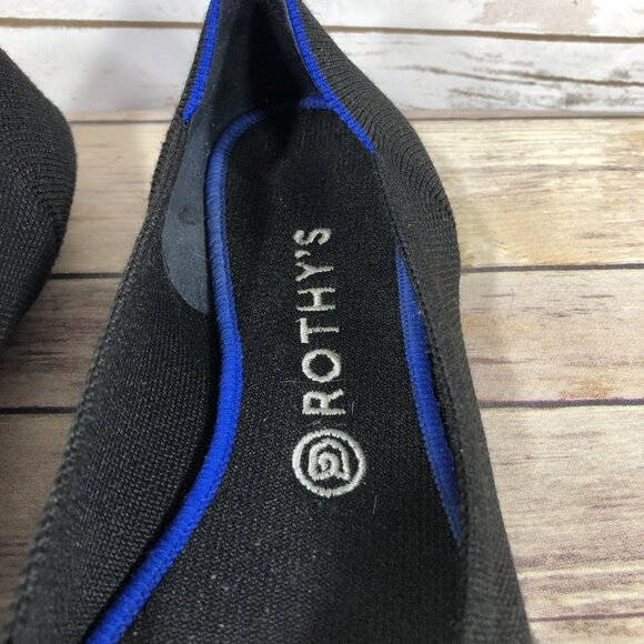 Rothy's The Point Ballet Pointed Flats Womens Size 10.5 Black Knit Slip On - Picture 7 of 11